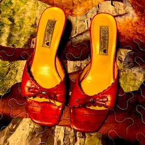 Brighton Red Heeled Sandals